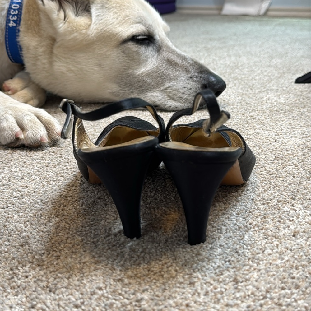 Salvatore Ferragamo | Vintage Sling Back Kitten Heels Pumps in Black Size 9 AA - Picture 3 of 13